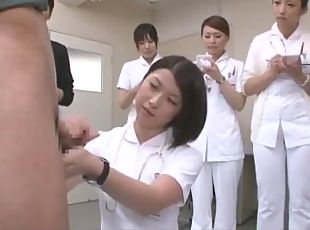 Japanese nurse tech for semen extraction